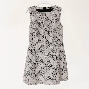 H&M Black & White embroidery Sleeveless Floral Lace Dress